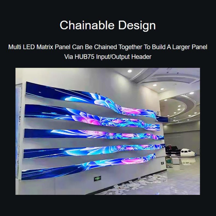 Waveshare Flexible RGB Full-color LED Matrix Panel, 2.5mm Pitch, 96x48 Pixels, Adjustable Brightness Bendable PCB, 23709