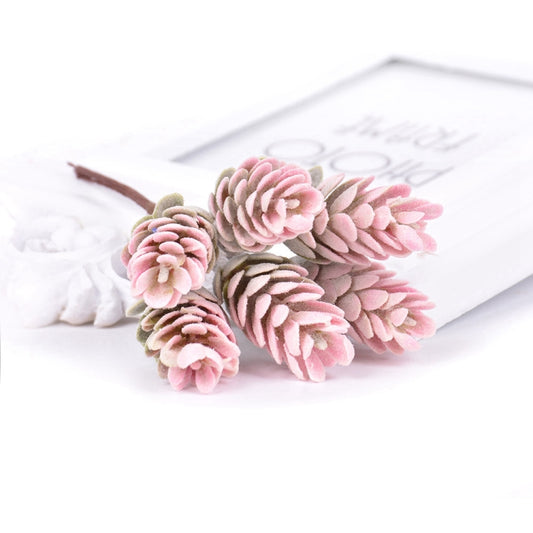 2 bouquets de fleurs artificielles, plantes, pommes de pin pour la décoration de mariage et de Noël