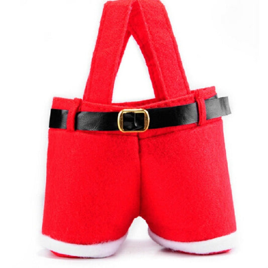 Décoration de sac cadeau en forme de pantalon de père Noël, sac pour bouteille de père Noël