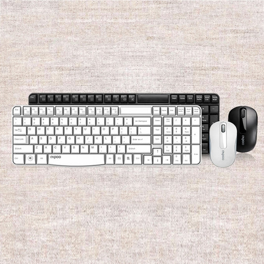 Rapoo X1800S 2.4GHz Wireless Keyboard and Mouse Set, Black, White