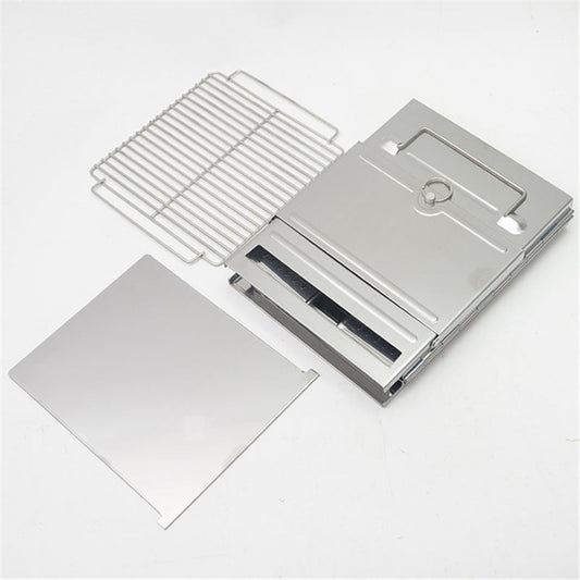 Portable Stainless Steel Folding Barbecue Stove Charcoal Barbecue Grill Outdoor Camping Wood Stove, 21x21x27cm