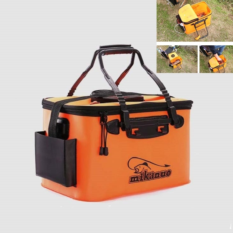 Thickened Multifunctional Folding Live Fish Box Fishing Bucket, 35 cm (with Handle without Side Pockets), 50 cm (with Handle and Side Pocket)