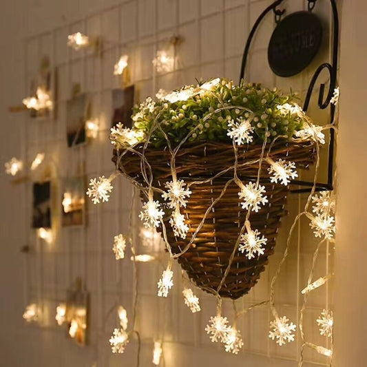 Guirlande lumineuse LED 3m 20, USB, pour la maison, Nouvel An, Noël, flocon de neige, blanc chaud, lumière colorée