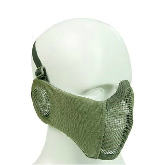 Masque tactique de cyclisme d'extérieur en acier WoSporT Half Face Metal Net Field avec protection auditive