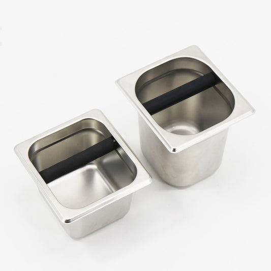 Seau à marc de café en acier inoxydable, petit et grand modèles