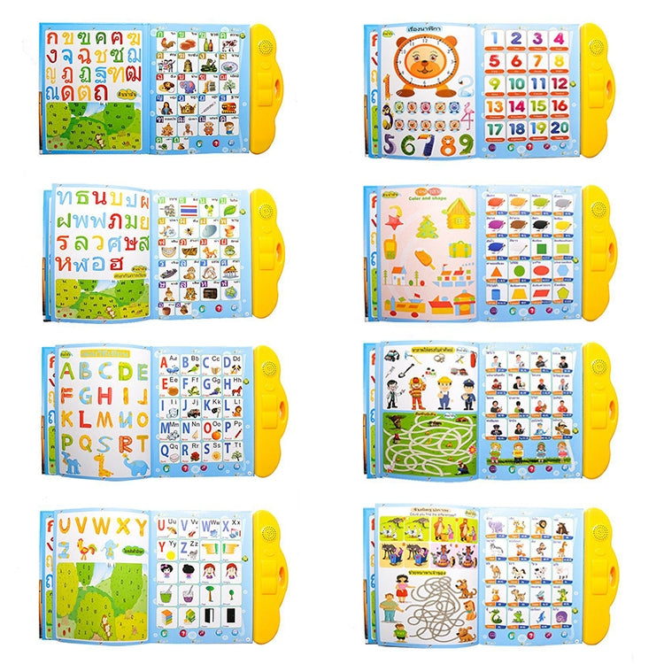 Jouets éducatifs pour enfants : Livres audio électriques multilingues (thaï, anglais, chinois) pour l'apprentissage précoce