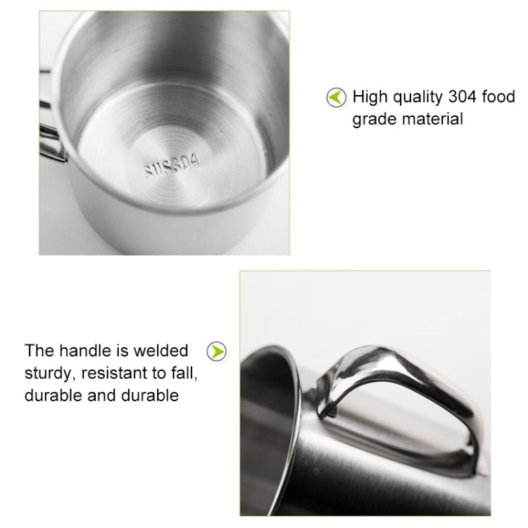 5 PCS Extra Thick 304 Stainless Steel Cup Children's Mouth Cup with Handle Cover Household adult Drinking Water Cup