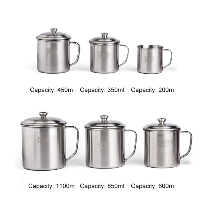 5 PCS Extra Thick 304 Stainless Steel Cup Children's Mouth Cup with Handle Cover Household adult Drinking Water Cup