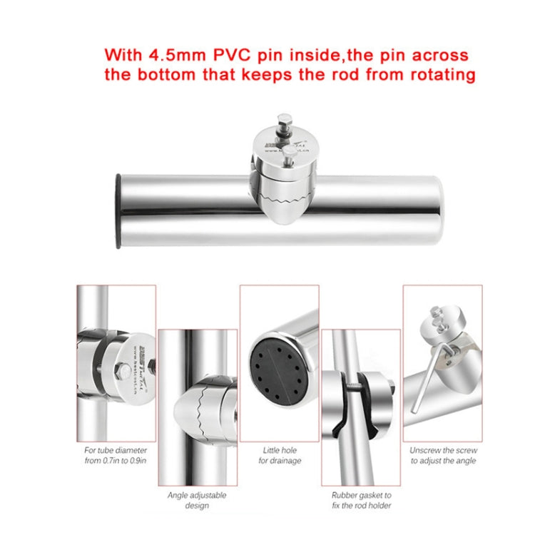 BSET MATEL Marine Hardware 316 Stainless Steel Fishing Rod Seat Yacht Sea Fishing Bracket, 19-26mm