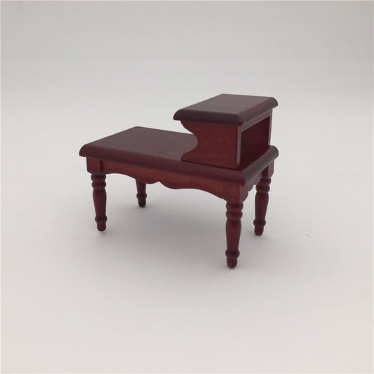 1:12 Dollhouse Toy Wooden Mini Vintage Mahogany Color Tea Table, Tea Table