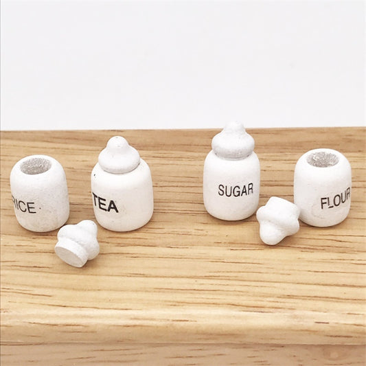 3 Ensembles 1:12 Maison de Poupée Miniatures Meubles Nourriture Jeu Boîte à Sel Thé 4 Pièces / Ensemble, 3 Ensembles Boîte à Sel Thé