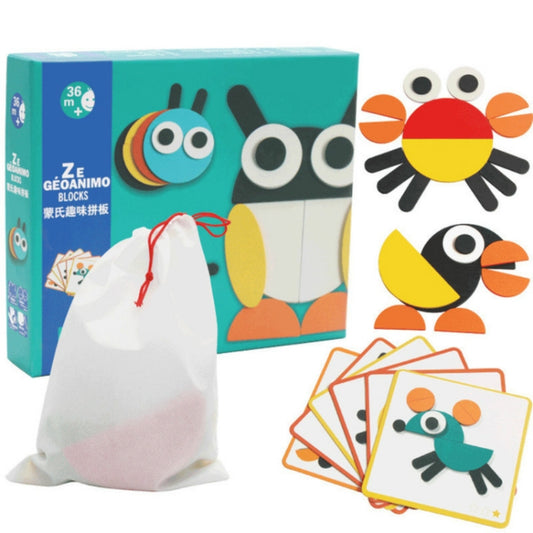 Creative Montessori Fun Children Puzzle Toys Baby Early Education Multi-functional Puzzle DIY Tangram