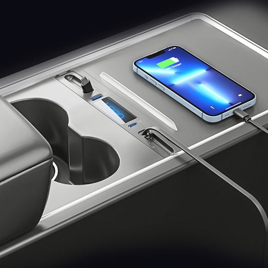 Pour Tesla Model 3 / Y Chargeur Rapide Intérieur 27W Intelligent Station d'Accueil 8 Broches HUB, PT-DSL-2 8 Broches