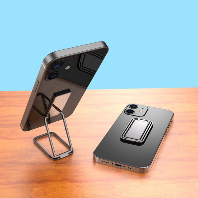 Metal Car Mobile Phone Folding Bracket Ring Buckle Paste Bracket,Style:, Square, Gourd