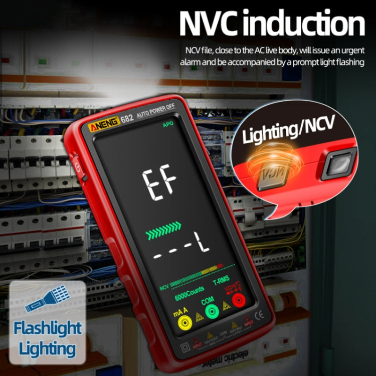 ANENG 682 Smart VA Reverse Display Automatic Range Rechargeable Multimeter, 682 Red, 682 Black