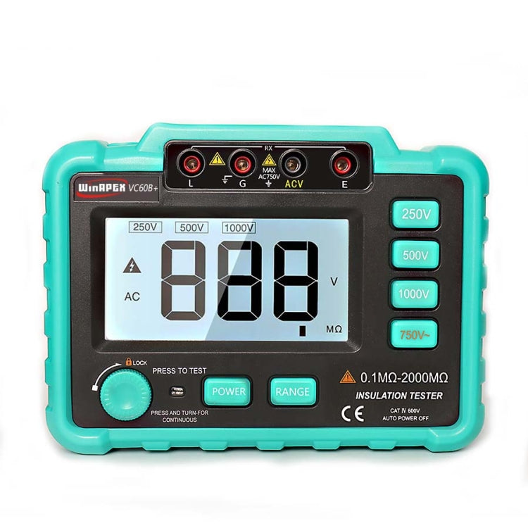 VC60B+ Digital Multimeter Measuring Instrument Digital Insulation Resistance Tester, Green