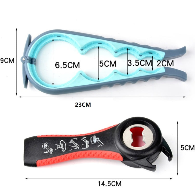 2pcs / Set Five-in-one Can Opener + Four-in-one Multi-function Bottle Opener Set