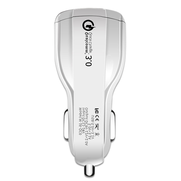 2 PCS QC3.0+3.1A Car Charger Dual USB 6A Halo Wine Bottle Fast Charge Car Charger, Elegant Black, Classic White
