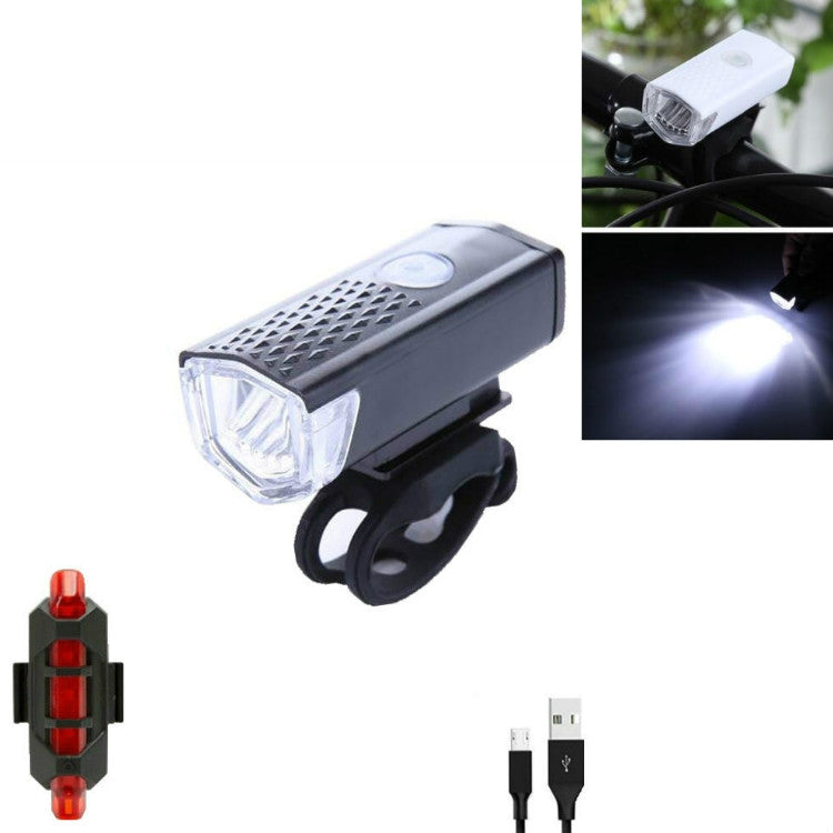 Phare de vélo USB rechargeable pour équipement de cyclisme, Lampe 2255 (blanc), Lampe 2255 + Feu arrière Ruby (blanc), Lampe 2255 + Feu arrière rouge 928 (blanc), Lampe 2255 + Feu arrière rouge 928 (noir)