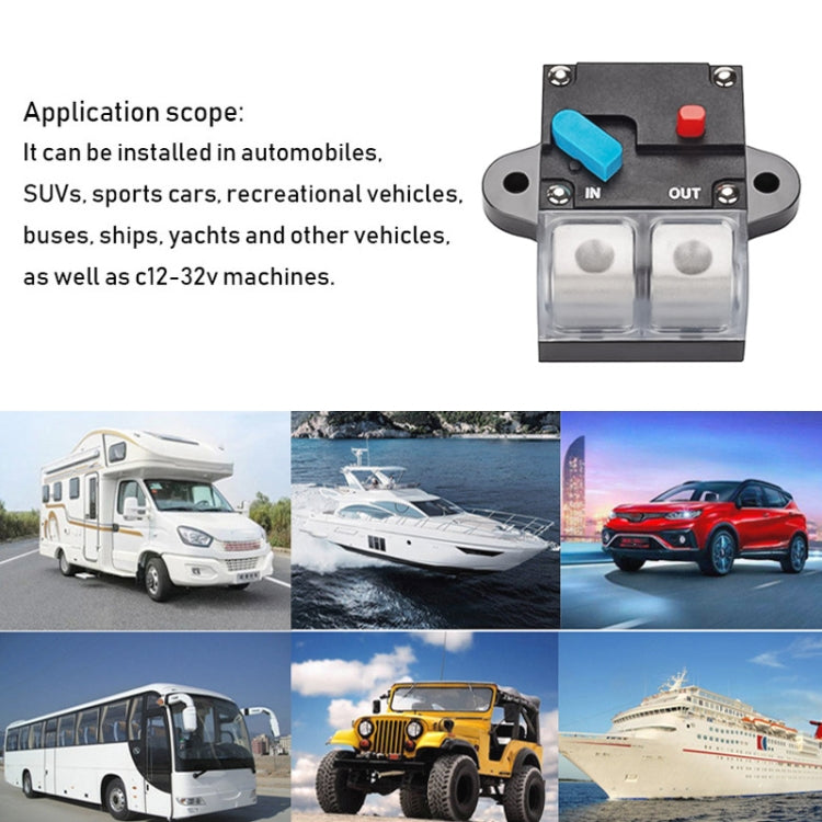 Auto Circuit Breaker Car Audio Fuse Holder Power Insurance Automatic Switch, 50A, 60A, 80A, 100A, 150A, 200A, 250A, 300A
