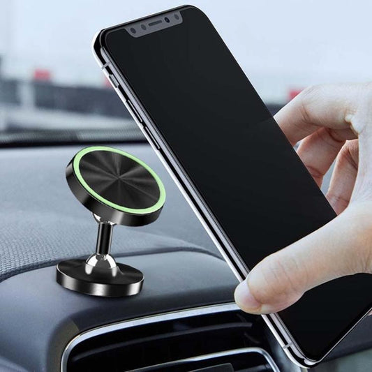 Car Phone Holder Alloy Magnetic Universal Dual Ball Rotating Car Phone Holder,, Black (Single Ball)