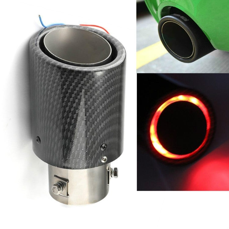 Car Modification Carbon Fiber Luminous Tail Throat LED Lights Modified Car Exhaust Pipe Spitfire Tail Throat, Side, Curling