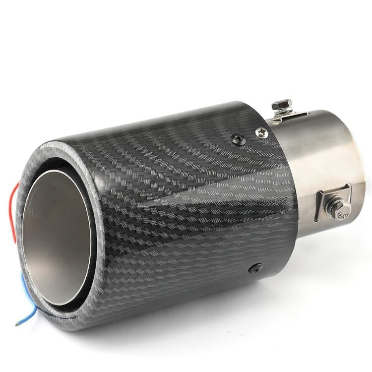 Car Modification Carbon Fiber Luminous Tail Throat LED Lights Modified Car Exhaust Pipe Spitfire Tail Throat, Side, Curling