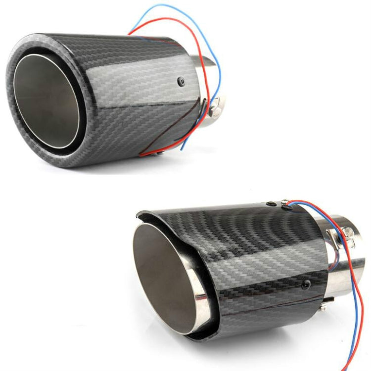 Car Modification Carbon Fiber Luminous Tail Throat LED Lights Modified Car Exhaust Pipe Spitfire Tail Throat, Side, Curling