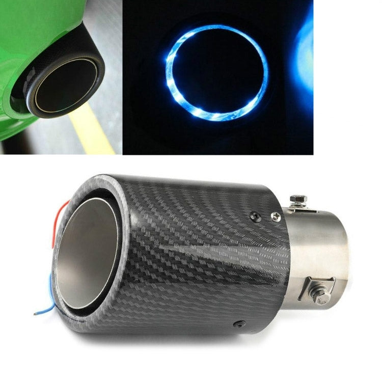 Car Modification Carbon Fiber Luminous Tail Throat LED Lights Modified Car Exhaust Pipe Spitfire Tail Throat, Side, Curling