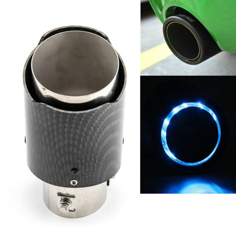 Car Modification Carbon Fiber Luminous Tail Throat LED Lights Modified Car Exhaust Pipe Spitfire Tail Throat, Side, Curling