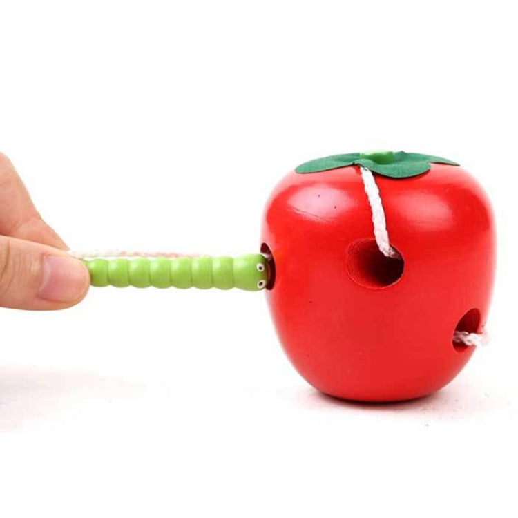Jouets éducatifs en bois pour enfants, ver coloré mangeant des fruits, pomme, ver mangeant des fruits, pomme