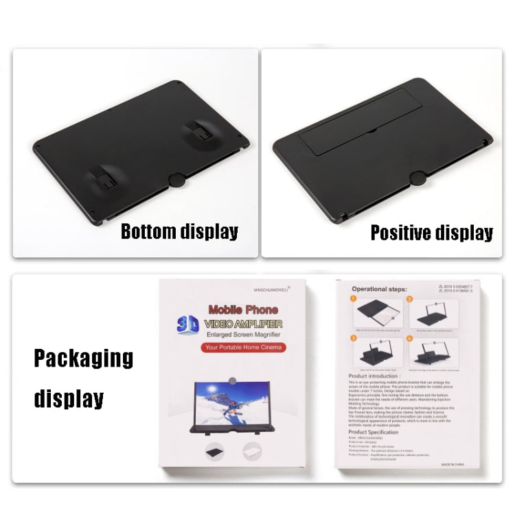 Soporte extensible para pantalla de teléfono móvil 3D ultra transparente, extraíble, para 10 y 12 pulgadas