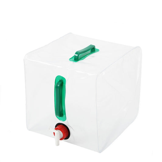 20L Outdoor Camping Faltbarer Eimer Transparente Kunststoff-Faltwassertasche, 20 (Grün)