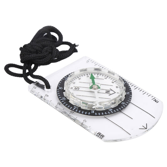 Mini boussole professionnelle Règle d'échelle cartographique Équipement multifonctionnel Survie en randonnée et camping en extérieur, Mini