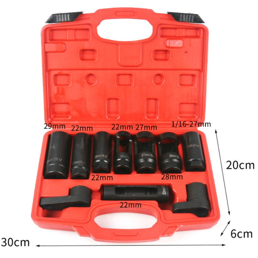 10 In 1 Oxygen Sensor Sleeve Removal Tool Wrench Set, 10 In 1