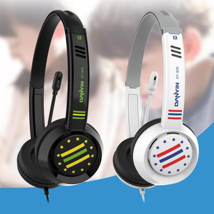 DANYIN DT326 Casque filaire d'apprentissage pour enfants, avec microphone, longueur de câble : 1,8 m, DT326 3,5 mm deux trous blanc, DT326 3,5 mm deux trous noir, DT326 un trou quatre niveaux blanc, DT326 un trou quatre niveaux noir...