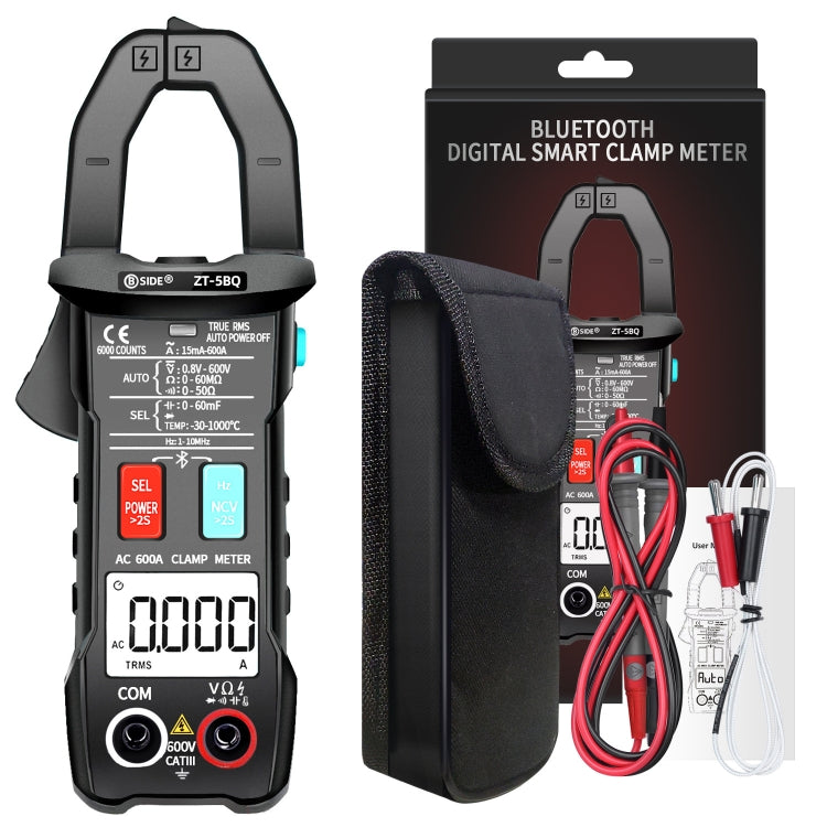 BSIDE Bluetooth 5.0 6000 Words High Precision Smart AC Clamp Meter, ZT-5BQ, ZT-5BQ+C3140 Clip