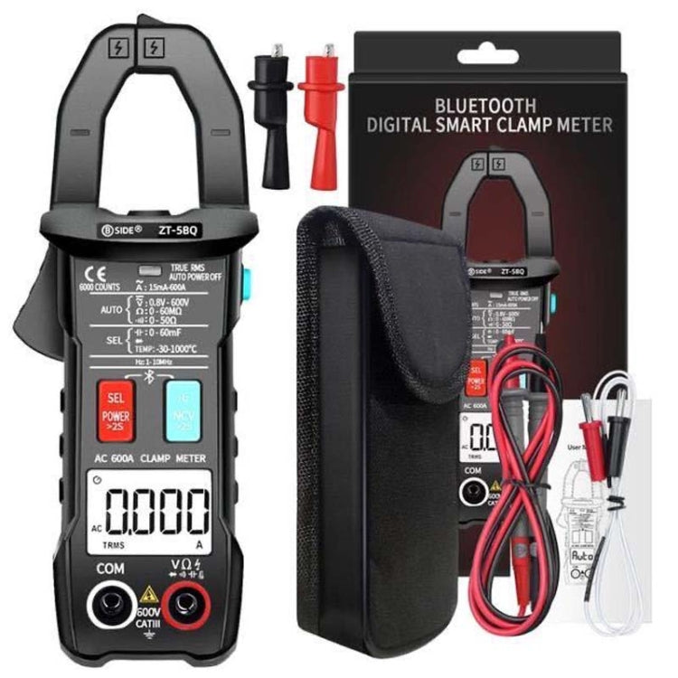 BSIDE Bluetooth 5.0 6000 Words High Precision Smart AC Clamp Meter, ZT-5BQ, ZT-5BQ+C3140 Clip