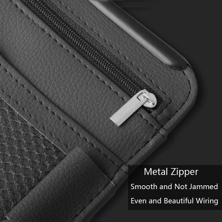 Car Sun Block Glasses Case Document Holder Car Plastic Frame Zipper Type Multi-Function Card Bag Storage Bag, Red, Beige, Pink, Brown, Black