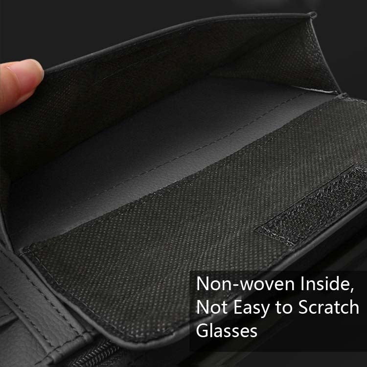 Car Sun Block Glasses Case Document Holder Car Plastic Frame Zipper Type Multi-Function Card Bag Storage Bag, Red, Beige, Pink, Brown, Black