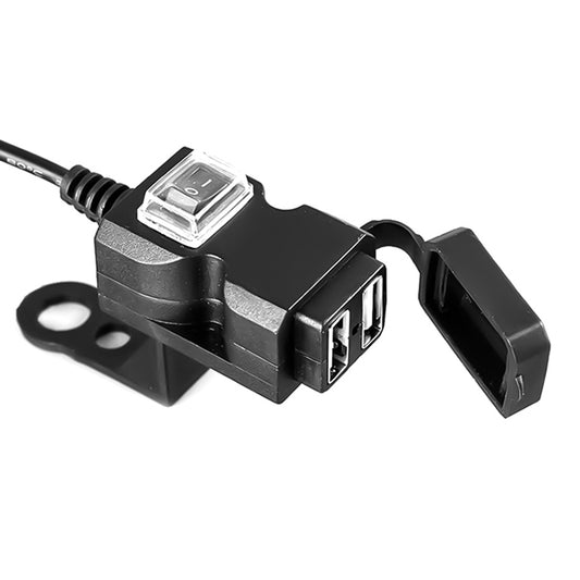 Chargeur de guidon de moto étanche 12V double port USB 5V 1A/2.1A Adaptateur d'alimentation pour téléphone portable, Chargeur de guidon