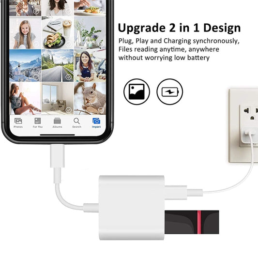 8 Pin To USB2.0+8 Pin Interface OTG Sdapter, Support IOS System