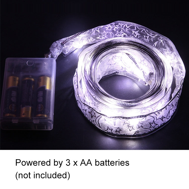 4m 40LEDs Gift Decoration Ribbon Light String LED Copper Wire Ribbon Christmas Tree Top Bowknot Light