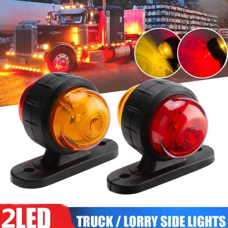 2 PCS R9 12-24V 2 LEDs 2000-4000K Double-Sided Waist Light Truck Side Light Cargo Truck Modification Two-Color Side Tail Light, 2 PCS R9