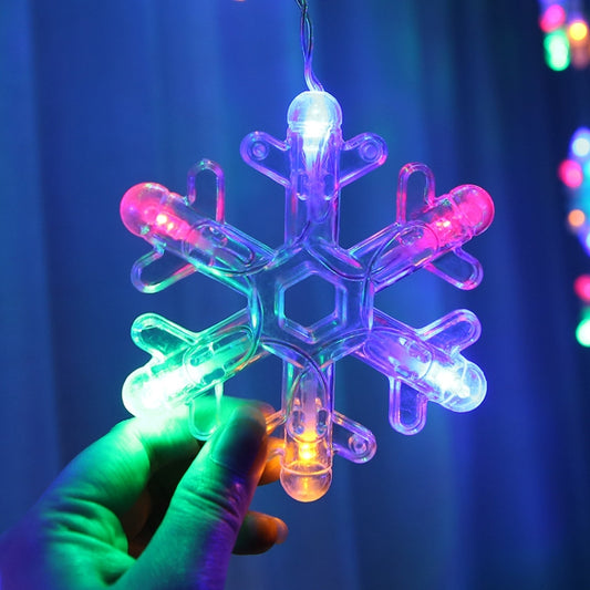 Guirlande lumineuse de Noël en forme de flocon de neige en V inversé, étanche, prise européenne, lumière blanc chaud, lumière colorée