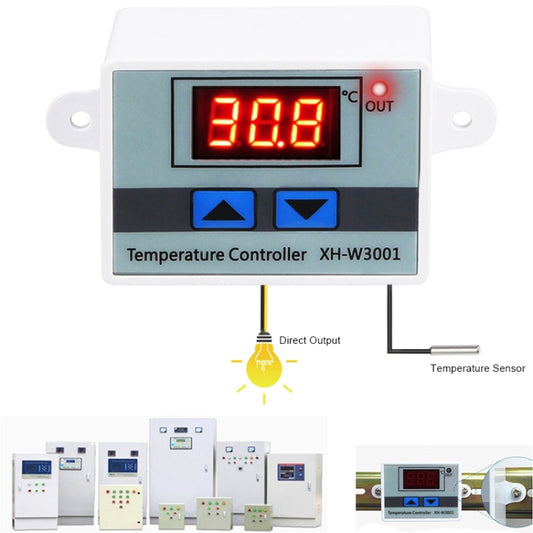 XH-W3001 Digital LED Temperature Controller Arduino Cooling Heating Switch Thermostat NTC Sensor, 12V, 24V, 220V, Probe line