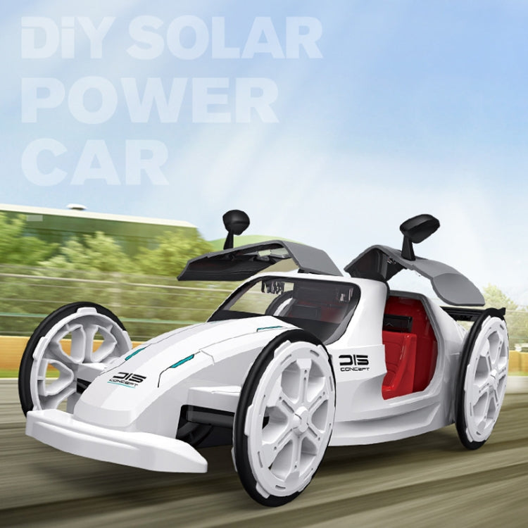 Jouet de voiture de sport solaire à assembler pour enfants, modèle à 4 roues motrices électrique pour l'éducation scientifique, jouet de voiture de sport solaire à assembler
