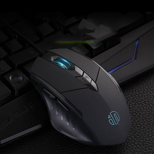 Inphic PW1 Game Mute Macro Definition Illuminated Wired Mouse, Cable Length: 1.5m, Mute Black Business Version, Mute Black Game Version, Mute Titanium Gray Game Version