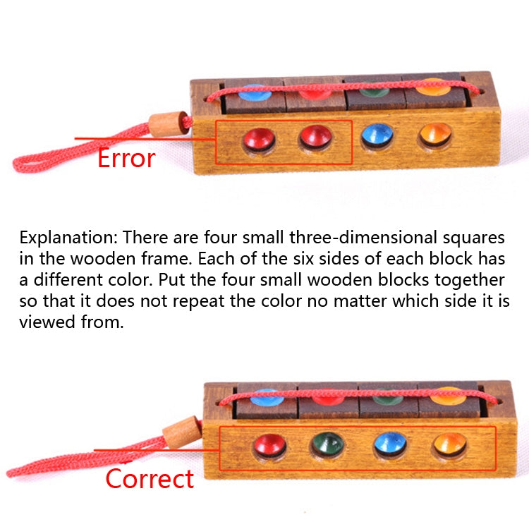 2 Sets Adult Wooden Educational Toy Cube Block Color Matching Chess, Cube Block Chess