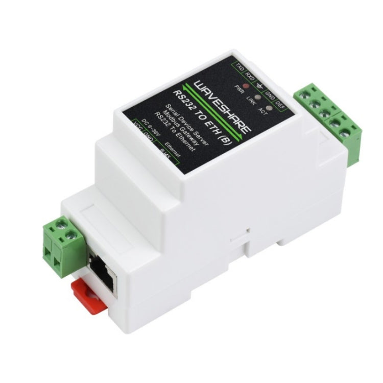 Waveshare 23950 Industrial Serial Server RS232 to RJ45 Ethernet TCP/IP to Serial, 23950
